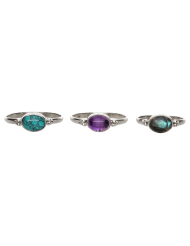 Bohemian Random Mineral Ring in 925...