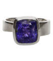 Anillo de Tanzanita en Plata de Ley 925 (66X)