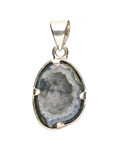 Geodino Agate Pendant in 925 Sterling...
