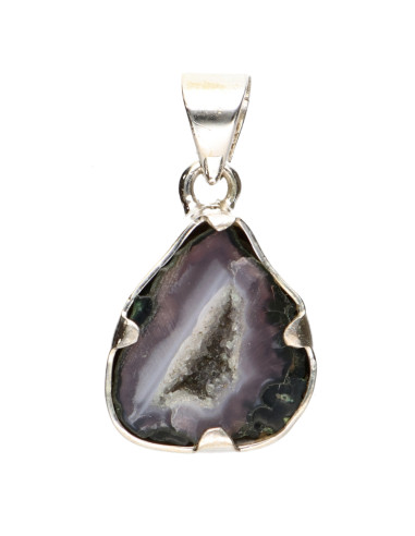 Colgante de Geodino de Agate en Plata...