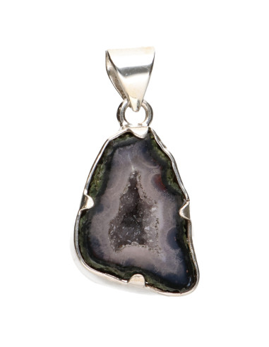Agate Geodino Pendant in Sterling...