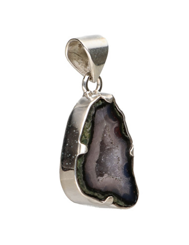 Agate Geodino Pendant in Sterling...