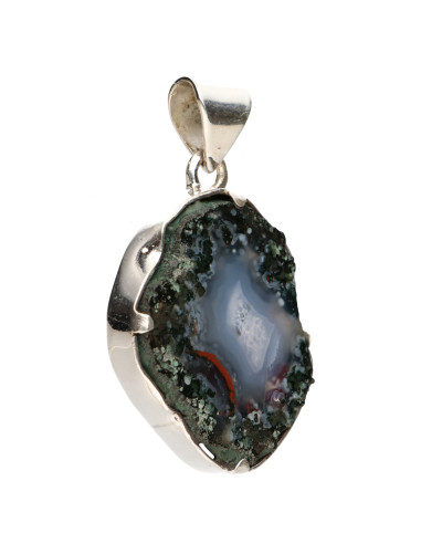 Colgante de Geodino de Ágata em Prata...