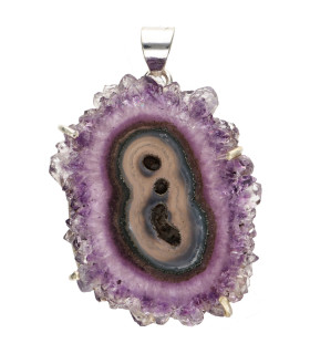 Colgante di Stalattite di Ametista in Argento Sterling 925 (19Y)