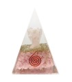Pirámide Orgonita de Cuarzo Rosa en Resina con Ángel 7x7cm