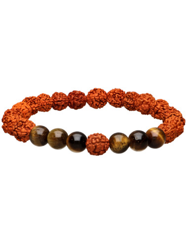 Pulsera de Rudraksha with Tiger Eye