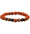 Pulsera de Rudraksha avec Oeil de Tigre