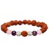 Pulsera de Rudraksha com Quartzo, Ametista e Quartzo Rosa