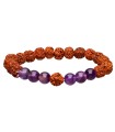 Pulsera de Rudraksha avec Amatista