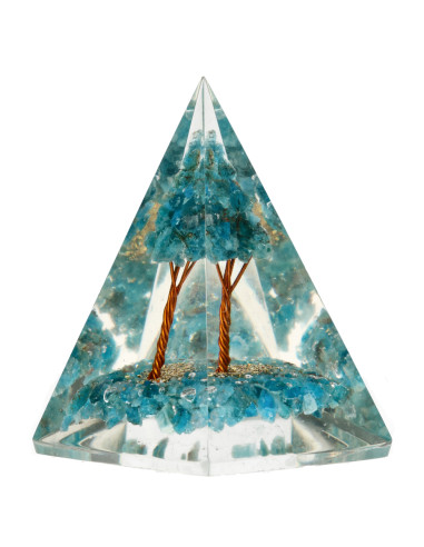 Pyramid Orgonite of Apatite in Resin...