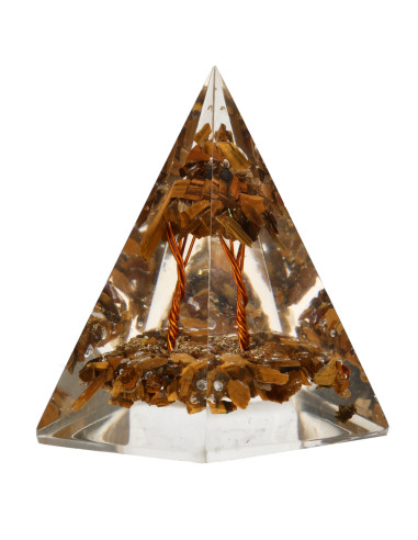 Tiger Eye Orgone Pyramid in Resin...