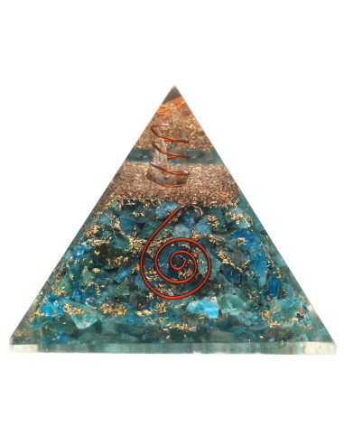 Pyramide Orgonite d’Apatite en Résine...