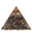 Pirámide Orgonita de Zafiro Azul en Resina con Espiral 7x7cm