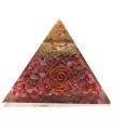 Pirámide Orgonita de Rubí en Resina con Espiral 7x7cm