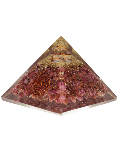 Pyramide Orgonite en Rubis en Résine...