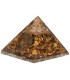 Pirámide Orgonite di Occhio di Tigre in Resina con Fiore della Vita 7x7cm