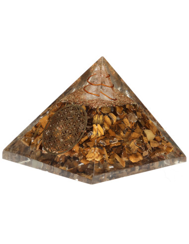 Pyramide Orgonite Oeil de Tigre en...
