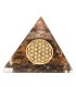 Pyramide Orgonite Oeil de Tigre en Résine avec Fleur de Vie 7x7cm