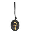 Oval Shungite Pendant with Egyptian Cross