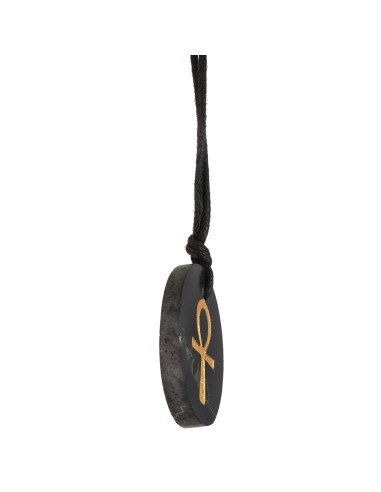 Oval Shungite Pendant with Egyptian...