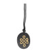 Oval Shungit Pendant with Infinity Knot