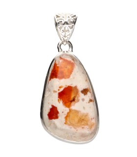 Ciondolo di Opale Fuoco in Argento Sterling 925 (64Y)