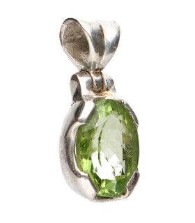 Colgante de Turmalina Verde en Plata de Ley 925 (76Y)