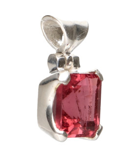 Colgante di Tormalina Rosa in Argento Sterling 925 (78Y)