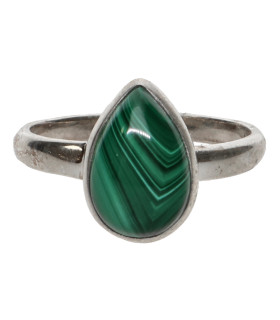 Anello di Malachite in Argento Sterling 925 (26Z)