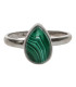 Anillo of Malachite in 925 Sterling Silver (27Z)