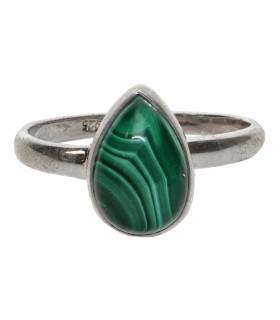 Anillo de Malachite en Plata de Ley 925 (27Z)