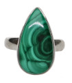 Anello di Malachite in Argento Sterling 925 (29Z)