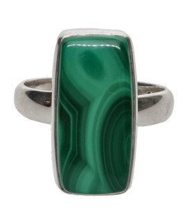 Anillo de Malaquita en Plata de Ley 925 (30Z)