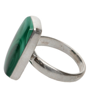 Anneau de Malachite en Argent Sterling 925 (30Z)