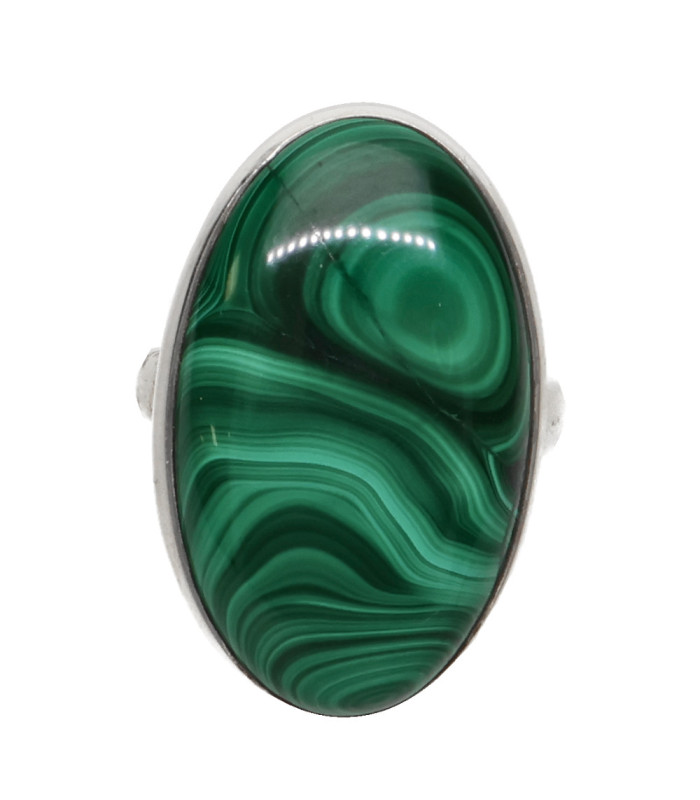 Anillo de Malaquita en Plata de Ley 925 (32Z)