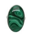 Anneau de Malachite en Argent Sterling 925 (32Z)