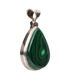 Colgante de Malaquita en Plata de Ley 925 (33Z)