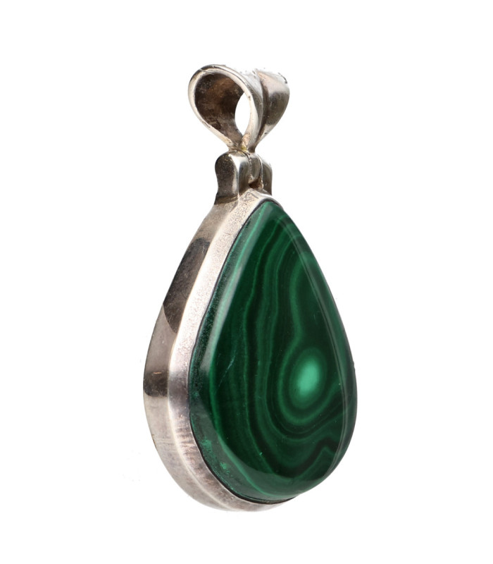 Colgante di Malachite in Argento Sterling 925 (33Z)