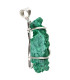 Colgante de Malaquite Fibreuse en Plata de Ley 925 (40Z)