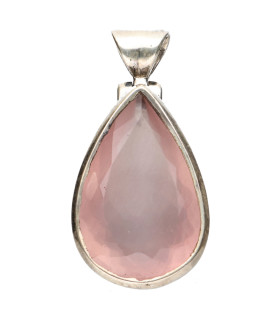 Colgante de Rose Quartz in 925 Sterling Silver (47Z)