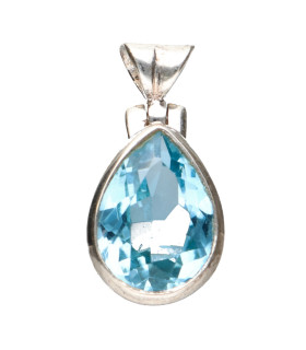 Colgante de Topacio Bleu en Plata de Ley 925 (50Z)