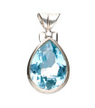 Colgante de Topacio Azul en Plata de Ley 925 (50Z)