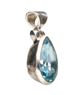 Colgante de Topacio Azul en Plata de Ley 925 (50Z)
