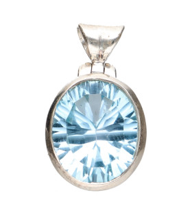 Colgante di Topazio Blu in Argento Sterling 925 (51Z)