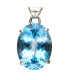 Colgante di Topazio Blu in Argento Sterling 925 (54Z)