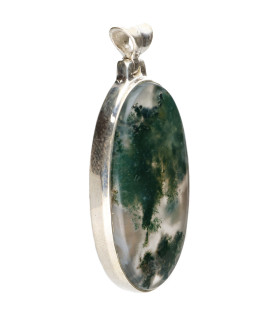 Colgante di Agata Muscosa in Argento Sterling 925 (59Z)