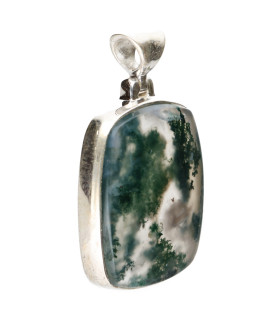 Colgante d'Agate Moussu en Argent Sterling 925 (61Z)