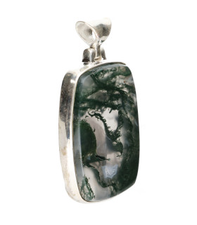 Colgante di Ágata Musgosa in Argento Sterling 925 (62Z)