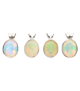 Colgante Oval Faceted Opal in 925 Sterling Silver