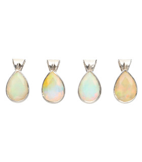 Colgante Faceted Opal Drop in 925 Sterling Silver